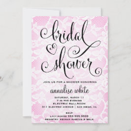 Invitación nupcial de la ducha del cordón del rosa