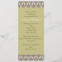 invitación nupcial de la ducha del damasco verde