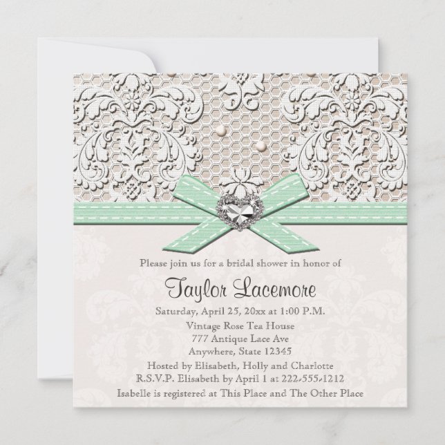 Invitación nupcial de la ducha del diamante del (Anverso)