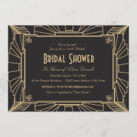 Invitación nupcial de la ducha del estilo del art