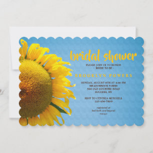 Invitación nupcial de la ducha del girasol