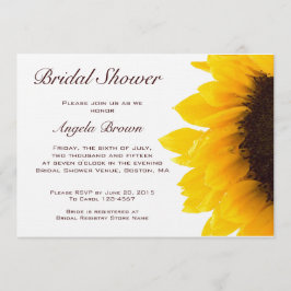 Invitación nupcial de la ducha del girasol de