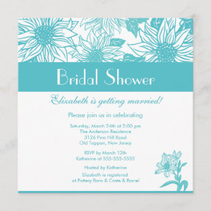 Invitación nupcial de la ducha del girasol de la