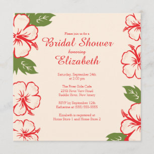 Invitación nupcial de la ducha del hibisco