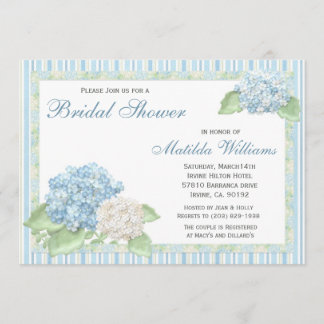 Invitación nupcial de la ducha del Hydrangea