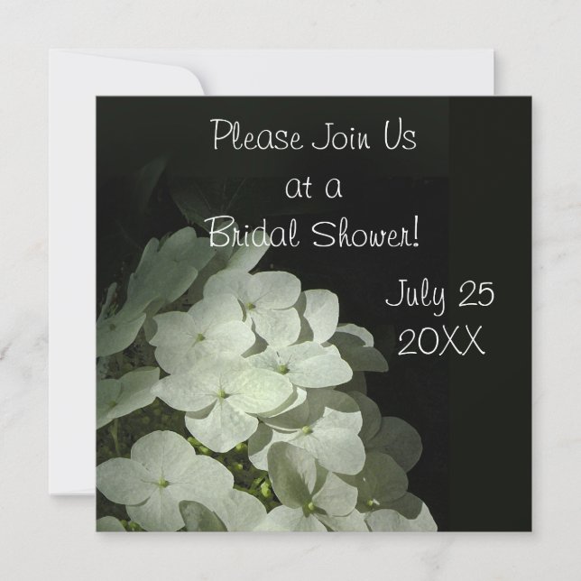Invitación nupcial de la ducha del Hydrangea (Anverso)