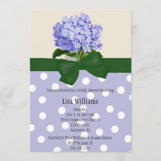 Invitación nupcial de la ducha del Hydrangea