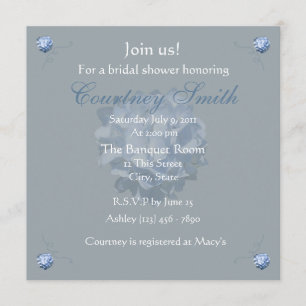 Invitación nupcial de la ducha del Hydrangea azul