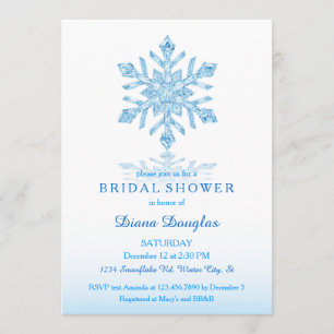 Invitación nupcial de la ducha del invierno de