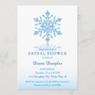 Invitación nupcial de la ducha del invierno de