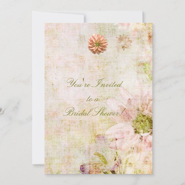 Invitación nupcial de la ducha del jardín floral (Anverso)