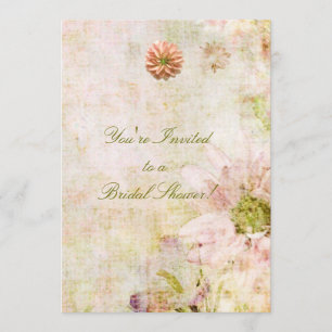 Invitación nupcial de la ducha del jardín floral