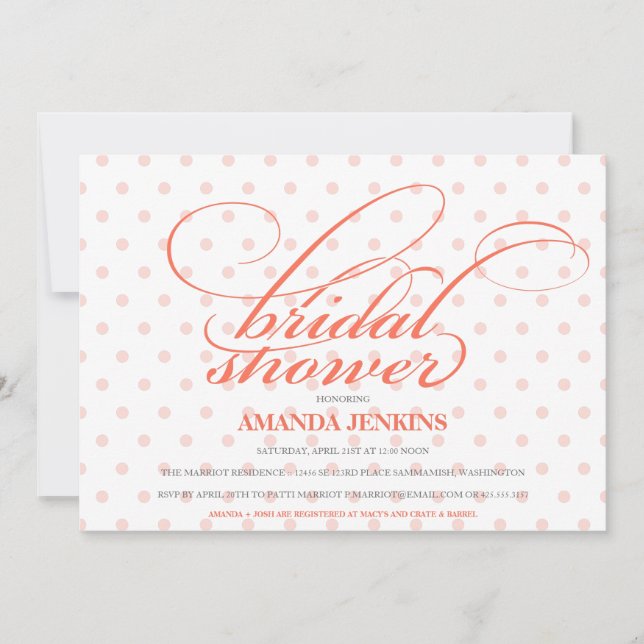 Invitación nupcial de la ducha del lunar (Anverso)