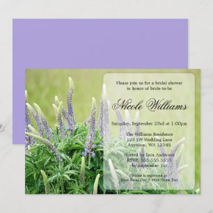 Invitación nupcial de la ducha del Lupine púrpura