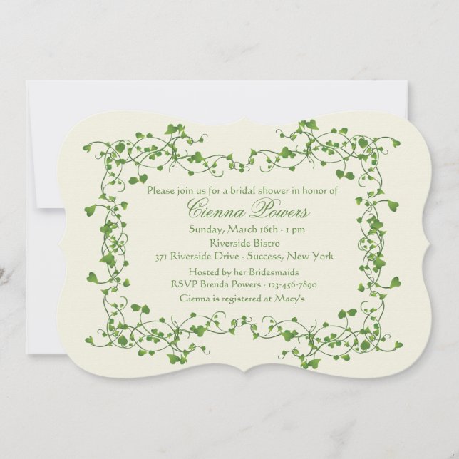 Invitación nupcial de la ducha del marco de la (Anverso)