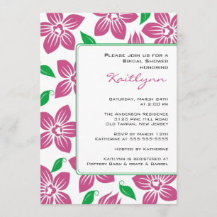 Invitación nupcial de la ducha del marco rosado de