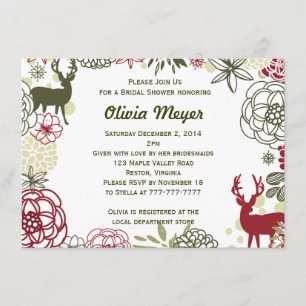Invitación nupcial de la ducha del navidad floral