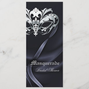 Invitación nupcial de la ducha del negro de plata