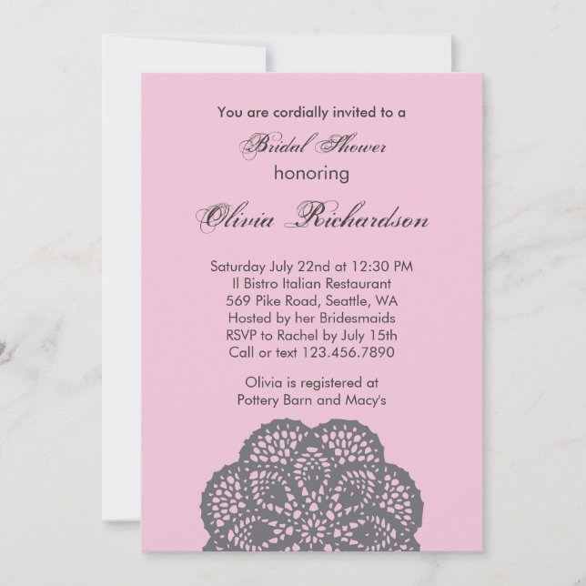 Invitación nupcial de la ducha del ornamento (Anverso)