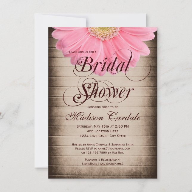 Invitación nupcial de la ducha del país de la (Anverso)