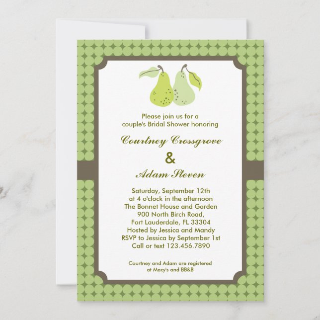 Invitación nupcial de la ducha del par perfecto de (Anverso)