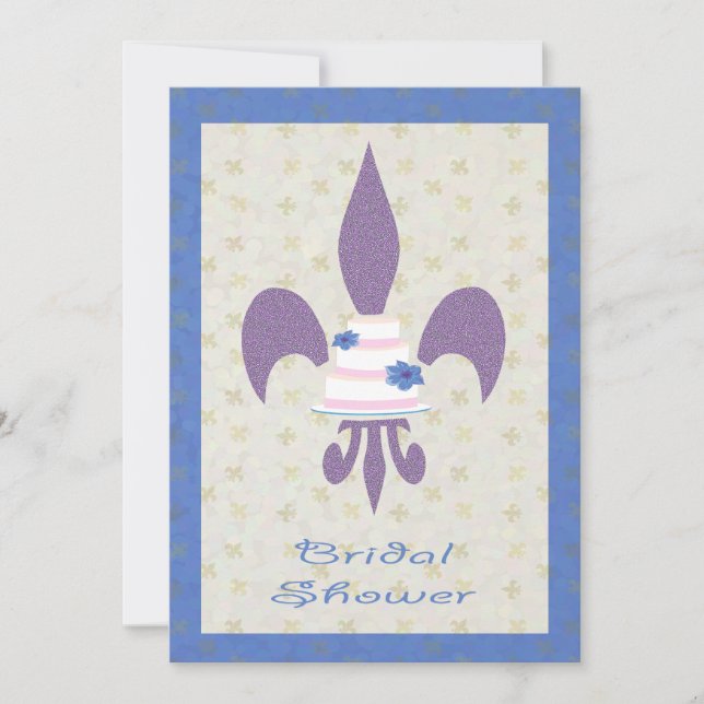 Invitación nupcial de la ducha del pastel de bodas (Anverso)