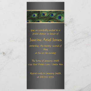 Invitación nupcial de la ducha del pavo real