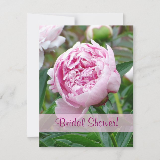 Invitación nupcial de la ducha del Peony japonés (Anverso)