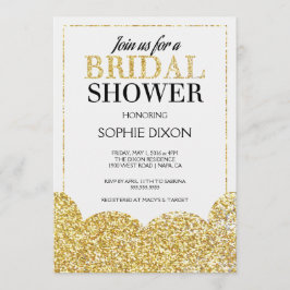 Invitación nupcial de la ducha del purpurina del