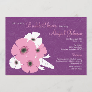 Invitación nupcial de la ducha del ramo del Peony