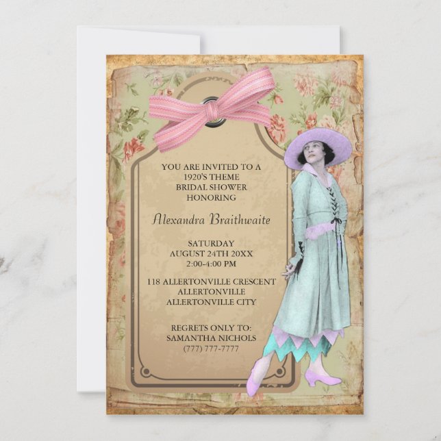 invitación nupcial de la ducha del tema de los (Anverso)