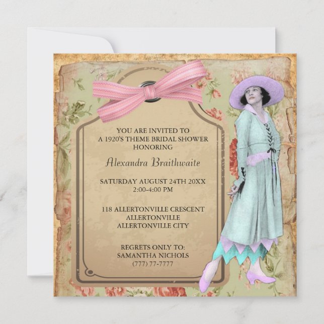 invitación nupcial de la ducha del tema de los (Anverso)