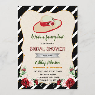 Invitación nupcial de la ducha del tema grande del