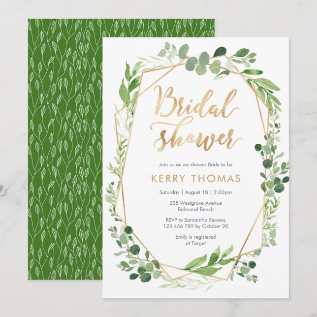 Invitación nupcial de la ducha del terrario del (Anverso / Reverso)