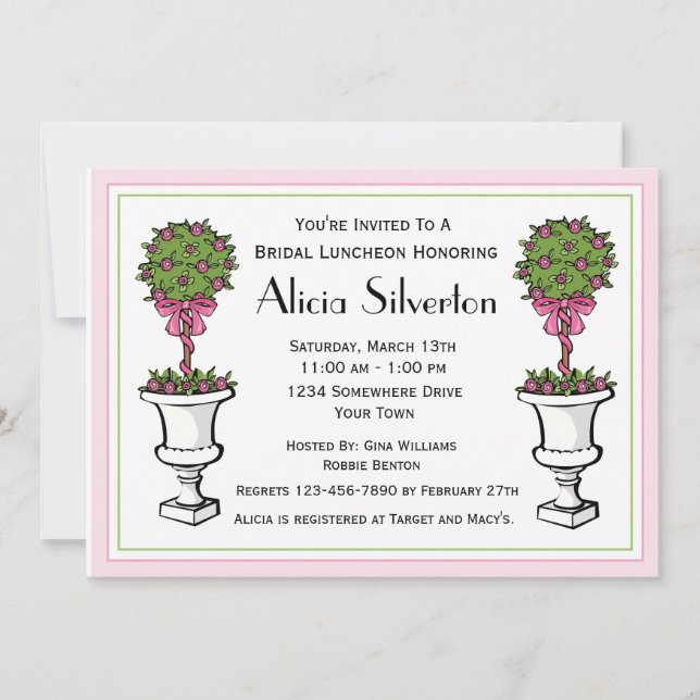 Invitación nupcial de la ducha del Topiary (Anverso)
