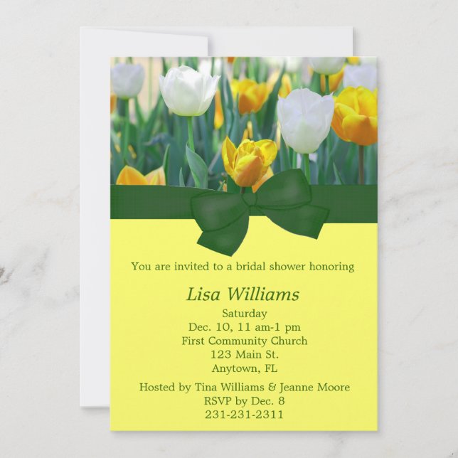 Invitación nupcial de la ducha del tulipán (Anverso)