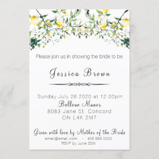 Invitación nupcial de la ducha del verdor del