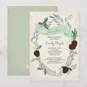 Invitación nupcial de la ducha del verdor del