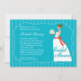 Invitación nupcial de la ducha del vestido de boda