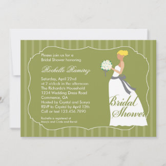 Invitación nupcial de la ducha del vestido de boda