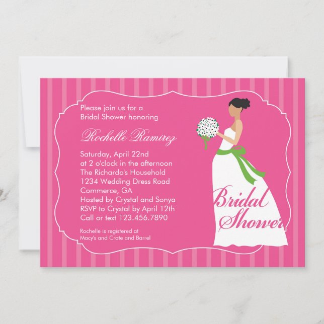 Invitación nupcial de la ducha del vestido de boda (Anverso)