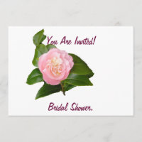 Invitación nupcial de la ducha, flor rosada