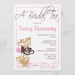 Invitación nupcial de la ducha - té