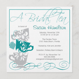 Invitación nupcial de la ducha - té