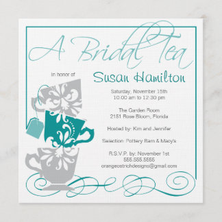 Invitación nupcial de la ducha - té