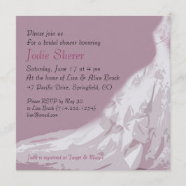 Invitación nupcial de la ducha: Vestido rosado