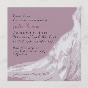 Invitación nupcial de la ducha: Vestido rosado