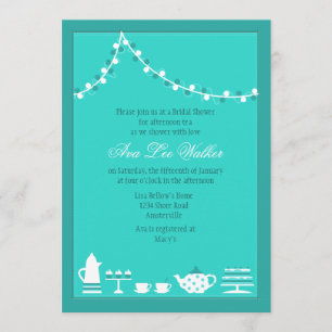 Invitación nupcial de la fiesta del té