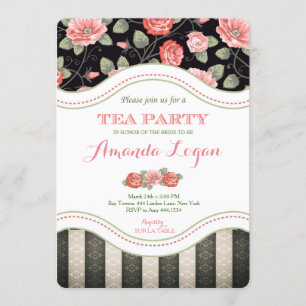Invitación nupcial de la fiesta del té