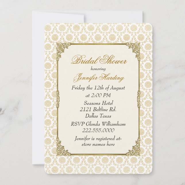 Invitación nupcial de la fiesta del té de la ducha (Anverso)